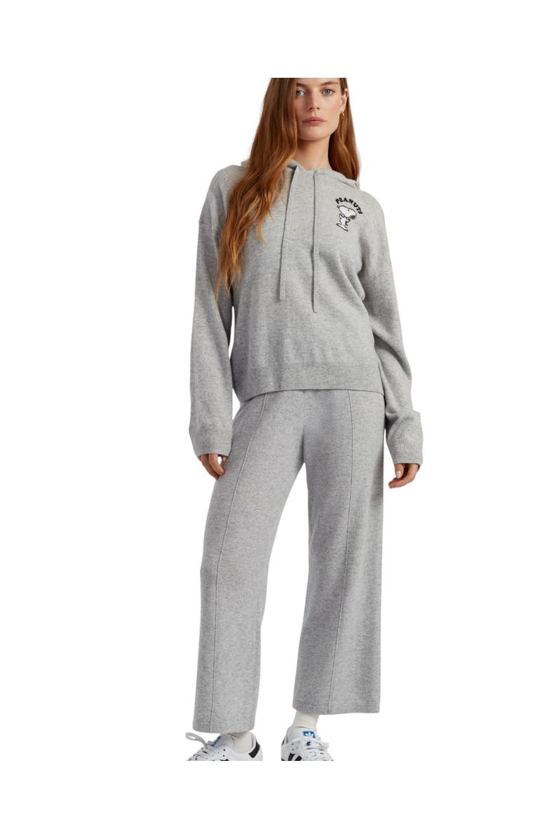 Chinti & Parker Wool-Cashmere Peanuts Athletics Dpt Hoodie, Alternate, color, Light Grey