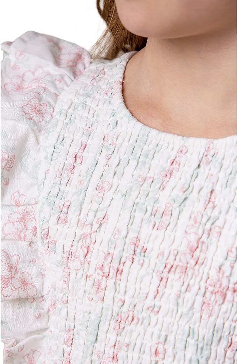 Hope & Henry Girls' Flutter Sleeve Smocked Flower Girl Dress, Toddler, Alternate, color,