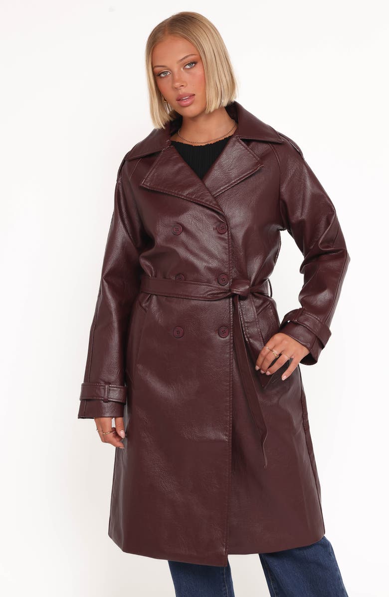 Petal & Pup Vita Faux Leather Jacket, Alternate, color, Burgundy