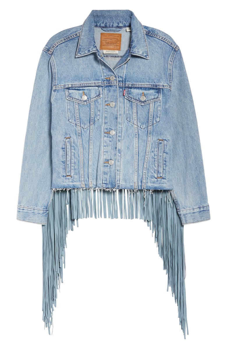 Levi's<sup>®</sup> Ex-Boyfriend Fringe Trucker Jacket, Alternate, color,