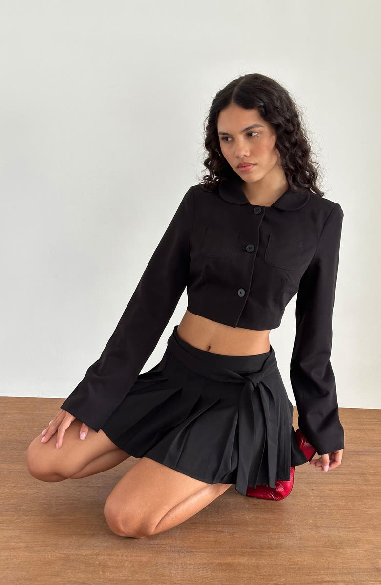 Motel Zaviya Crop Jacket, Alternate, color, Black