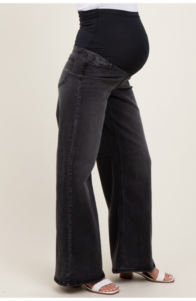 PinkBlush Washed Baggy Wide Leg Maternity Jeans, Alternate, color,