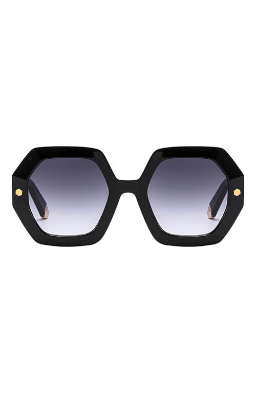 Fifth & Ninth Haven 52mm Polarized Geometric Sunglasses In Black/black