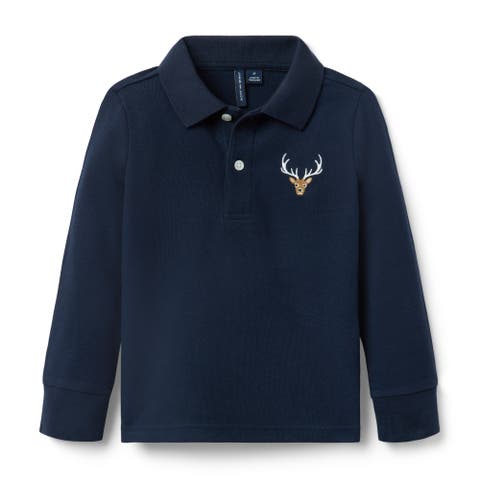 Embroidered Deer Pique Polo (Little Kid & Big Kid)