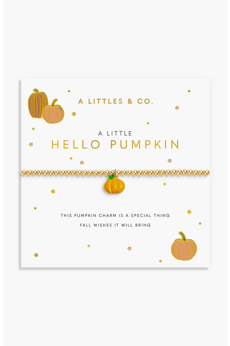 A Little Vibes 'Hello Pumpkin' Bracelet, Main, color, Gold Plated