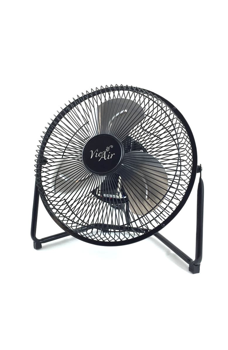 Vie Air 9 Inch High Velocity Tilting 3 Speed Metal Floor Fan, Main, color, Black
