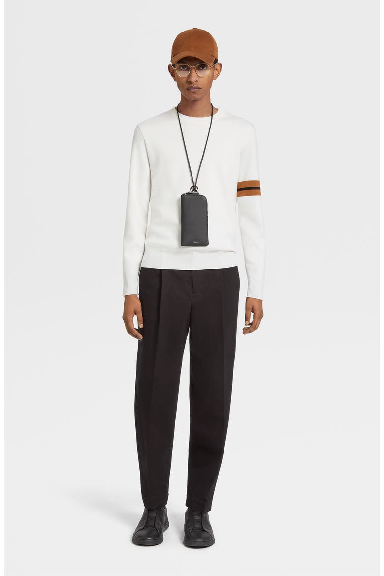 Signifier High Performance™ Stripe Wool Sweater, Alternate, color, WHITE