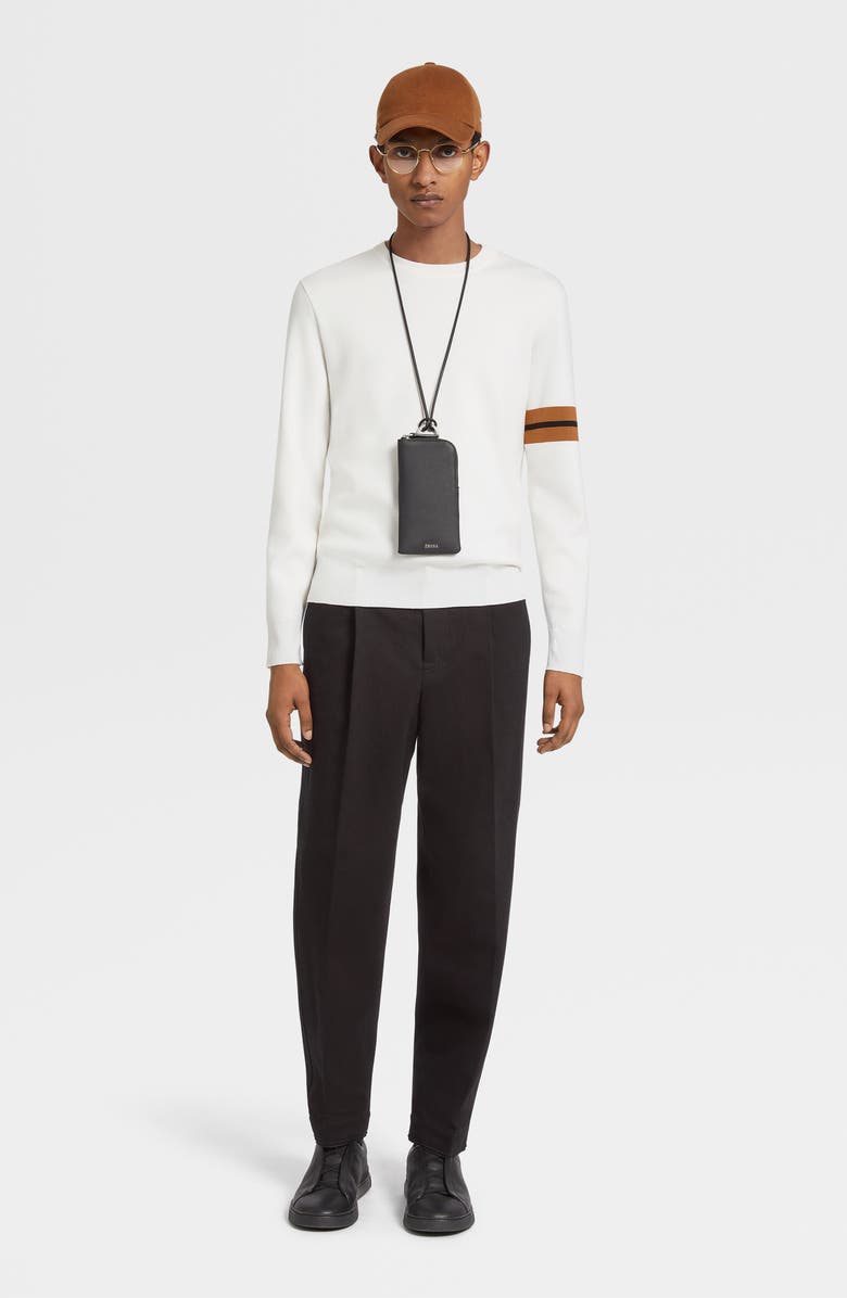 ZEGNA Signifier High Performance<sup>™</sup> Stripe Wool Sweater, Alternate, color, White