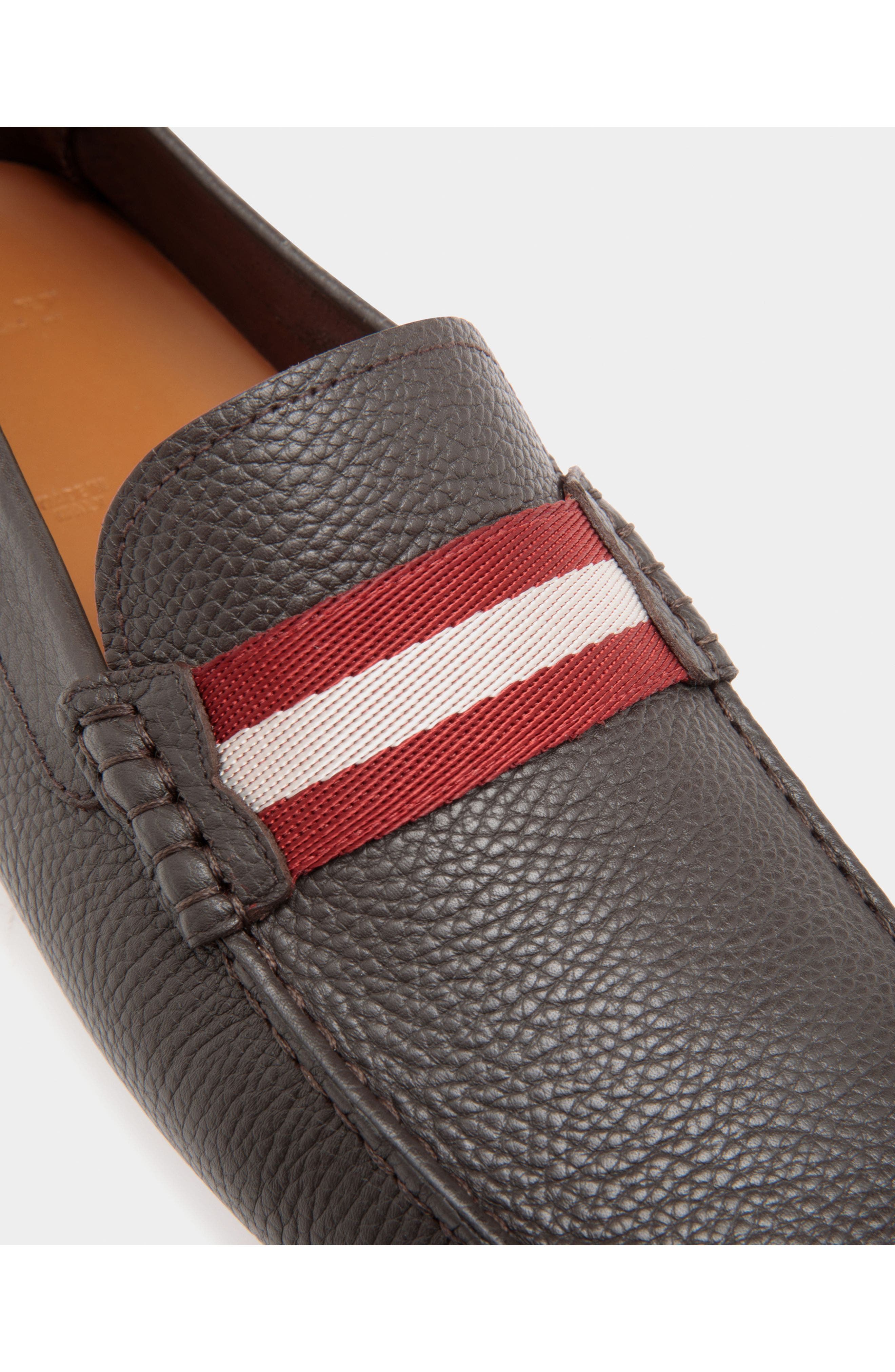 Bally Driver In Grained Calf Leather, Alternate, color, Gray