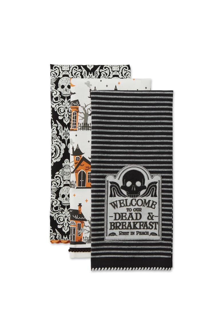 Haunted Hallow Embellished Assorted Dishtowel Set/3, Alternate, color, Haunted Hallow