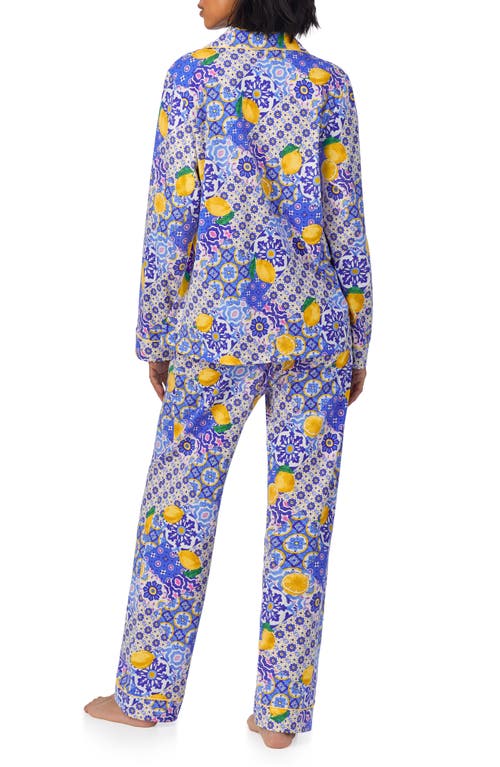 Shop Bedhead Pajamas Print Stretch Jersey Pajamas In Majolica