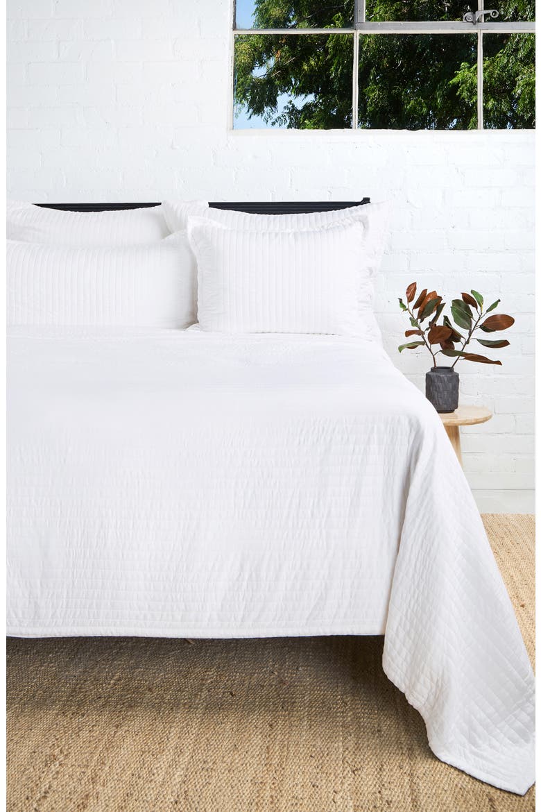 Carlyle Quilted Coverlet, Alternate, color, WHITE