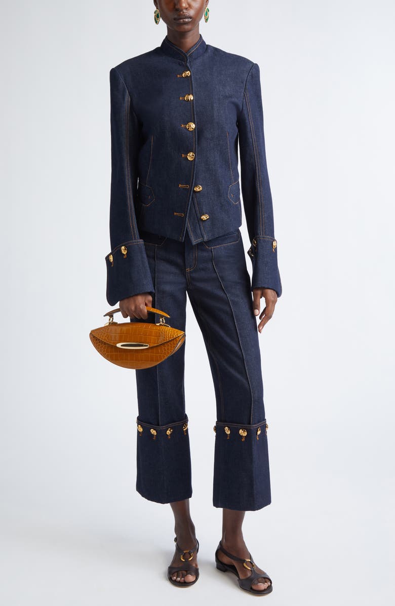 Zimmermann Rebellion Denim Pirate Jacket, Alternate, color, Night Sky