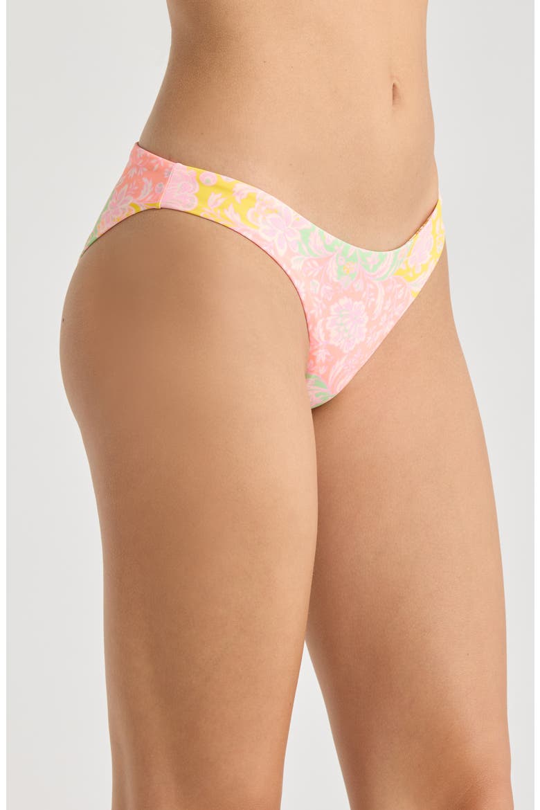 Arabian Nights Flash Bikini Bottoms, Alternate, color, BRIGHT YELLOW/ PINK MULTI