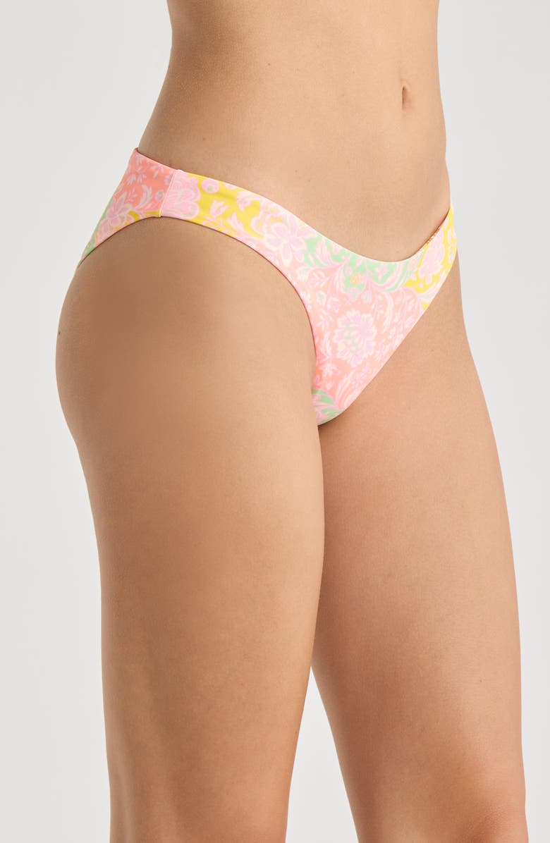 Maaji Arabian Nights Flash Bikini Bottoms, Alternate, color, Bright Yellow/ Pink Multi