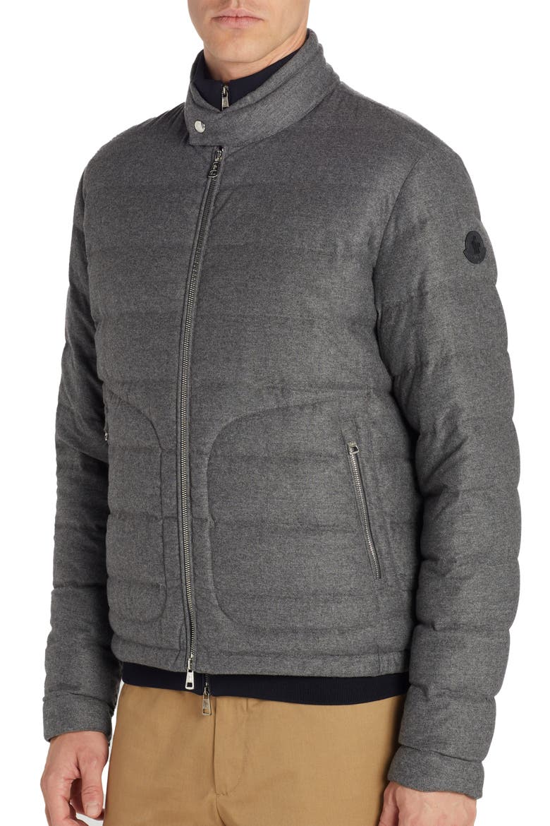 Acorus Quilted Flannel Down Jacket, Alternate, color, GREY