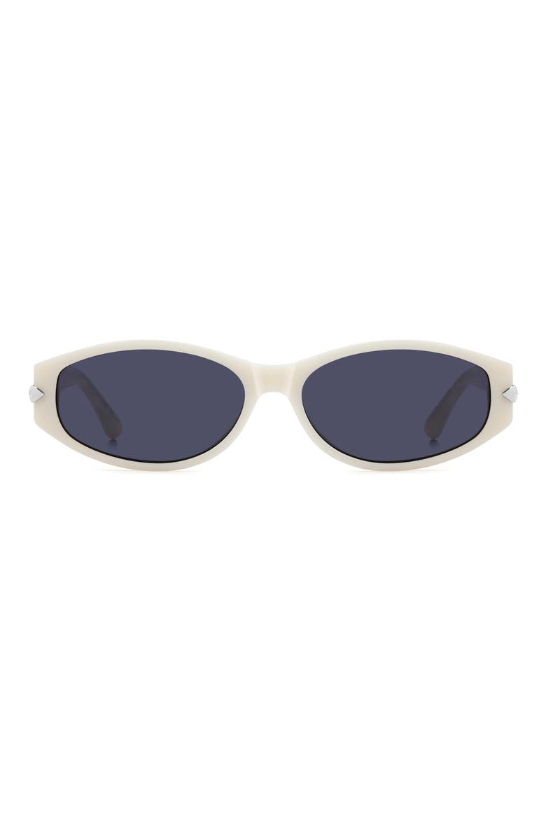 58mm Oval Sunglasses, Main, color, IVORY/ BLUE