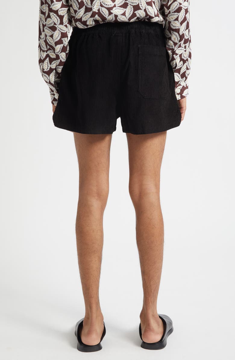 Bode Geneva Cotton Corduroy Shorts, Alternate, color, Black