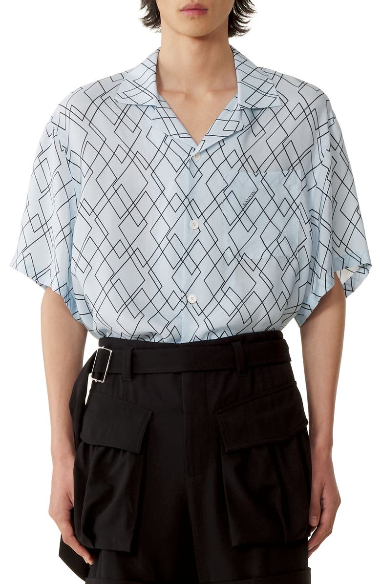 Lanvin Printed Flowy Shirt, Main, color, Blue