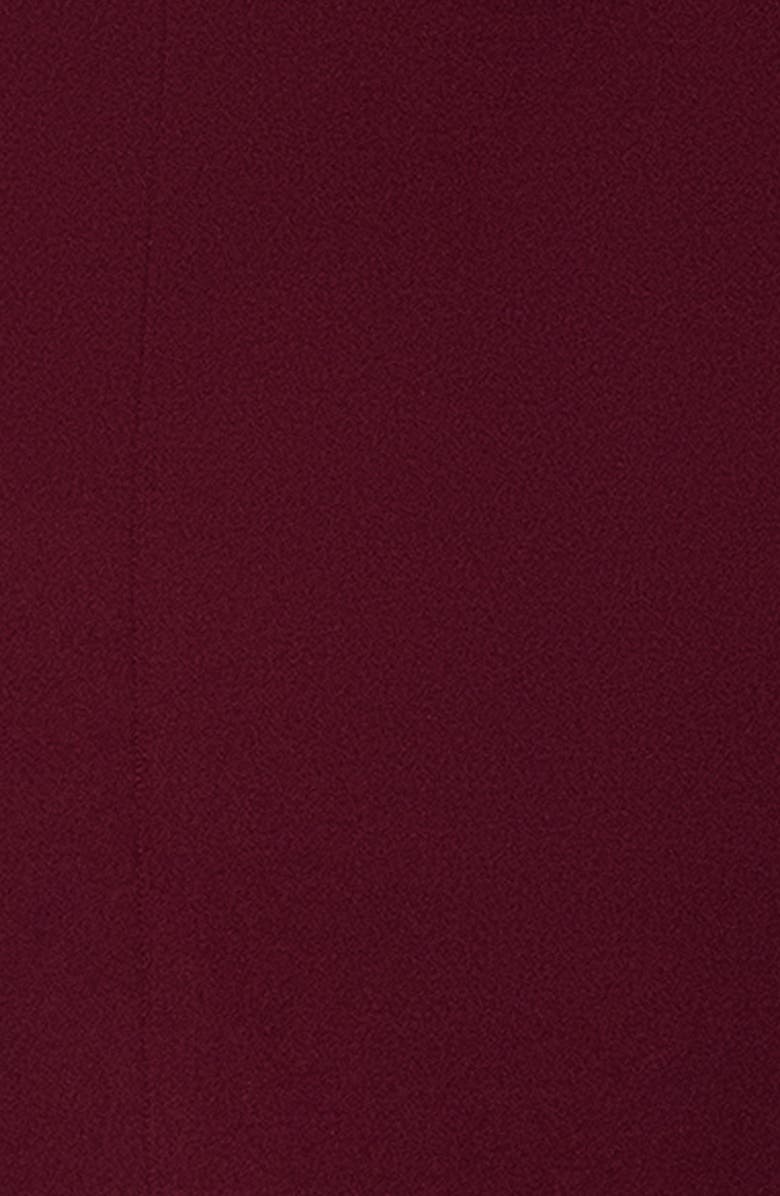 Betsy & Adam One-Shoulder Scuba Crepe Gown, Alternate, color, Burgundy