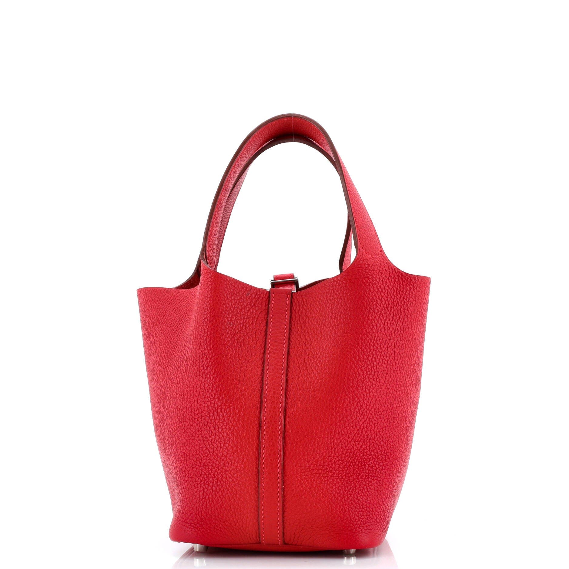 Pre-Owned Hermes Picotin Lock Bag Clemence PM, Main, color, Rouge Vif