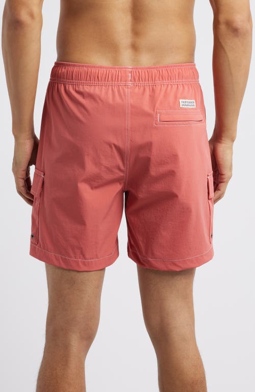 Fair Harbor Breaker Water Repellent Swim Trunks In Washed Red