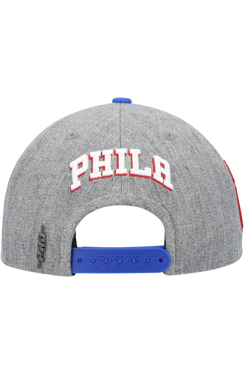 PRO STANDARD Men's Pro Standard Gray/Royal Philadelphia 76ers Classic Logo Two-Tone Snapback Hat, Alternate, color, Gray