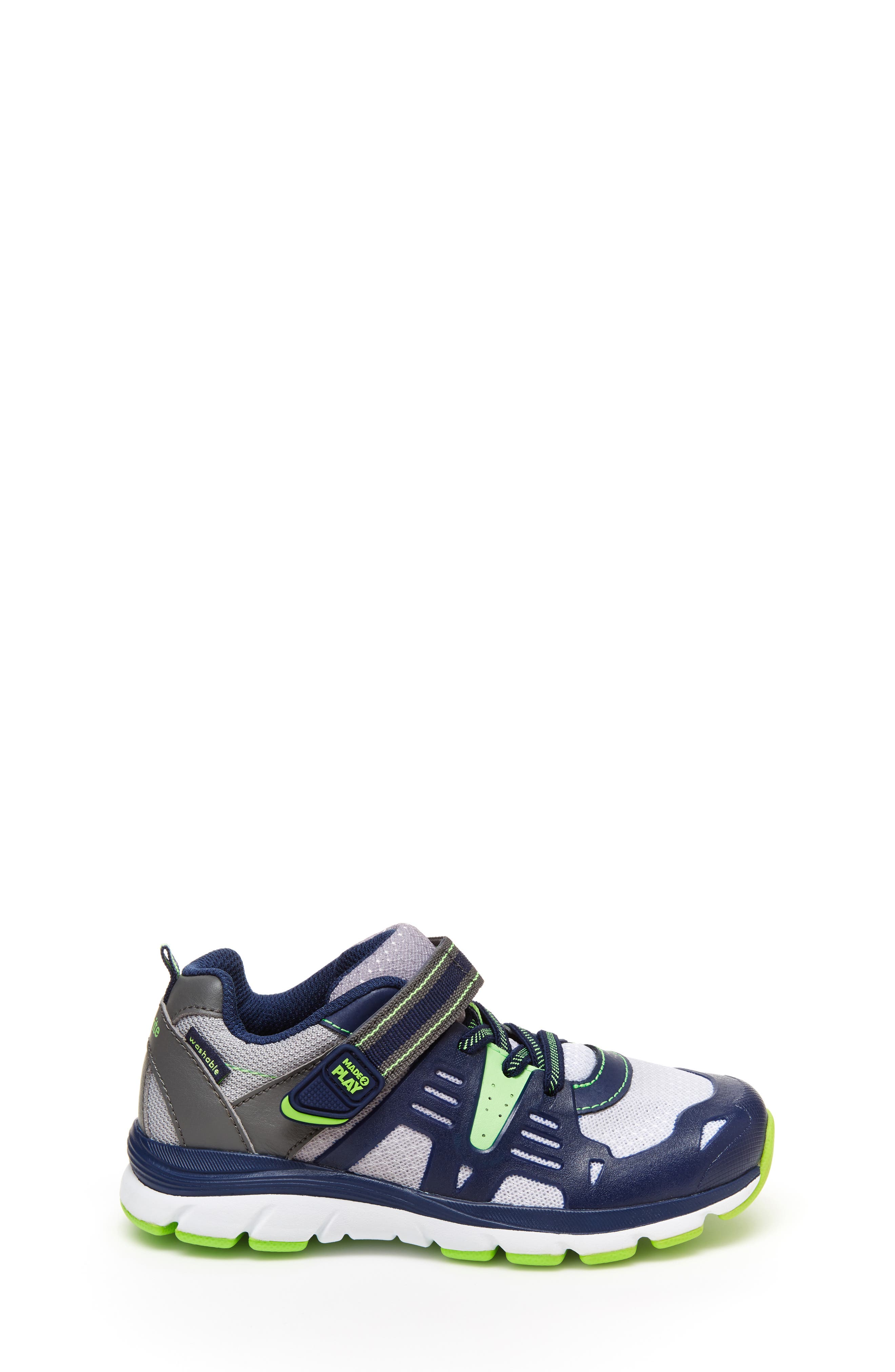 Made 2 Play® Ashton Sneaker, Alternate, color, NAVY/ LIME