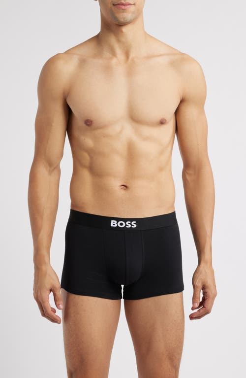 Hugo Boss Boss 3-pack One Stretch Cotton Trunks In Black