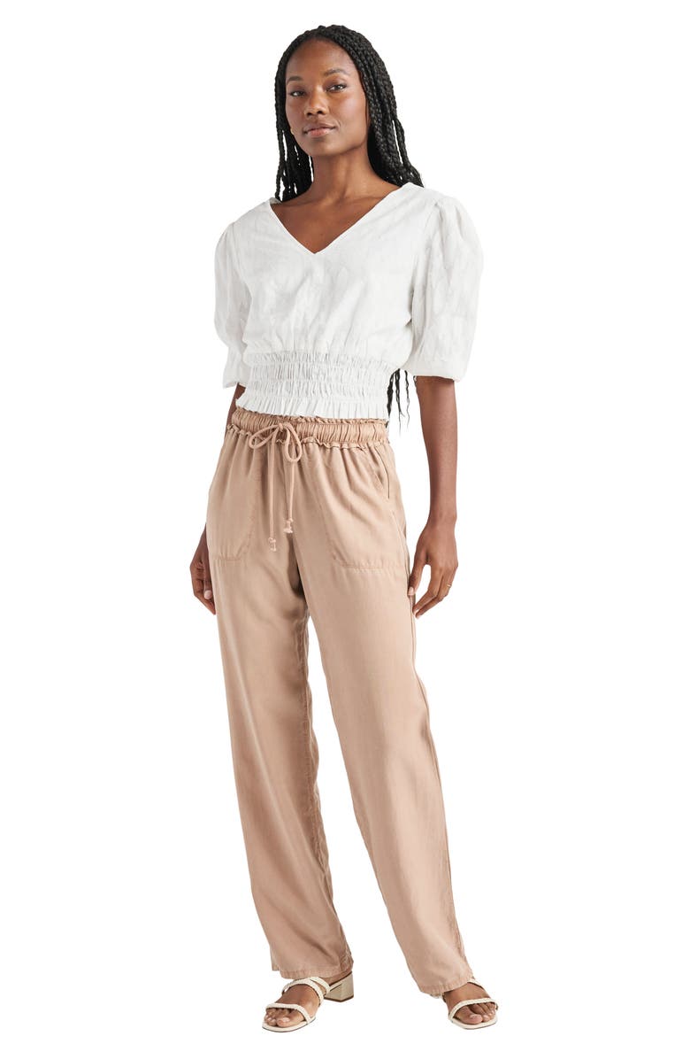 Splendid Elettra Smocked Waist Cotton Top, Alternate, color,