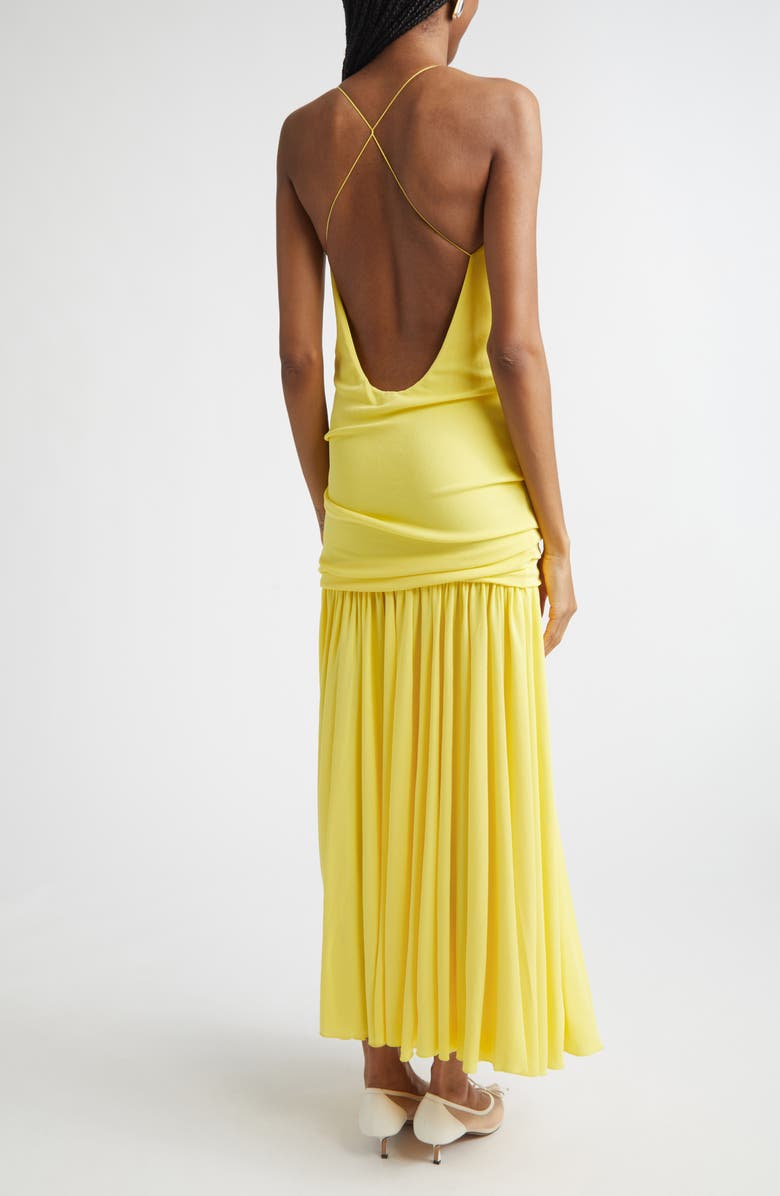 Jacquemus The Abiha Gathered Drop Waist Dress, Alternate, color, Yellow