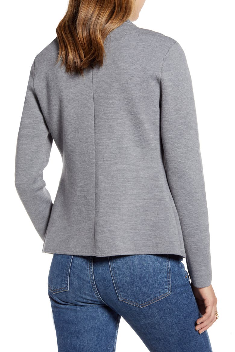 Shrunken Knit Blazer, Alternate, color, GREY LIGHT HEATHER