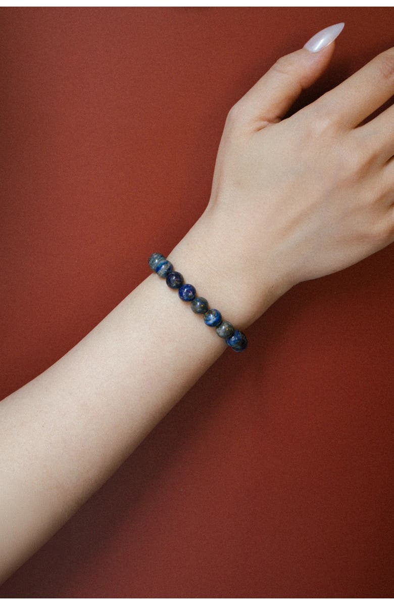 seree Manifest Collection Protection Blue Crystal Beaded Bracelet, Alternate, color, Blue