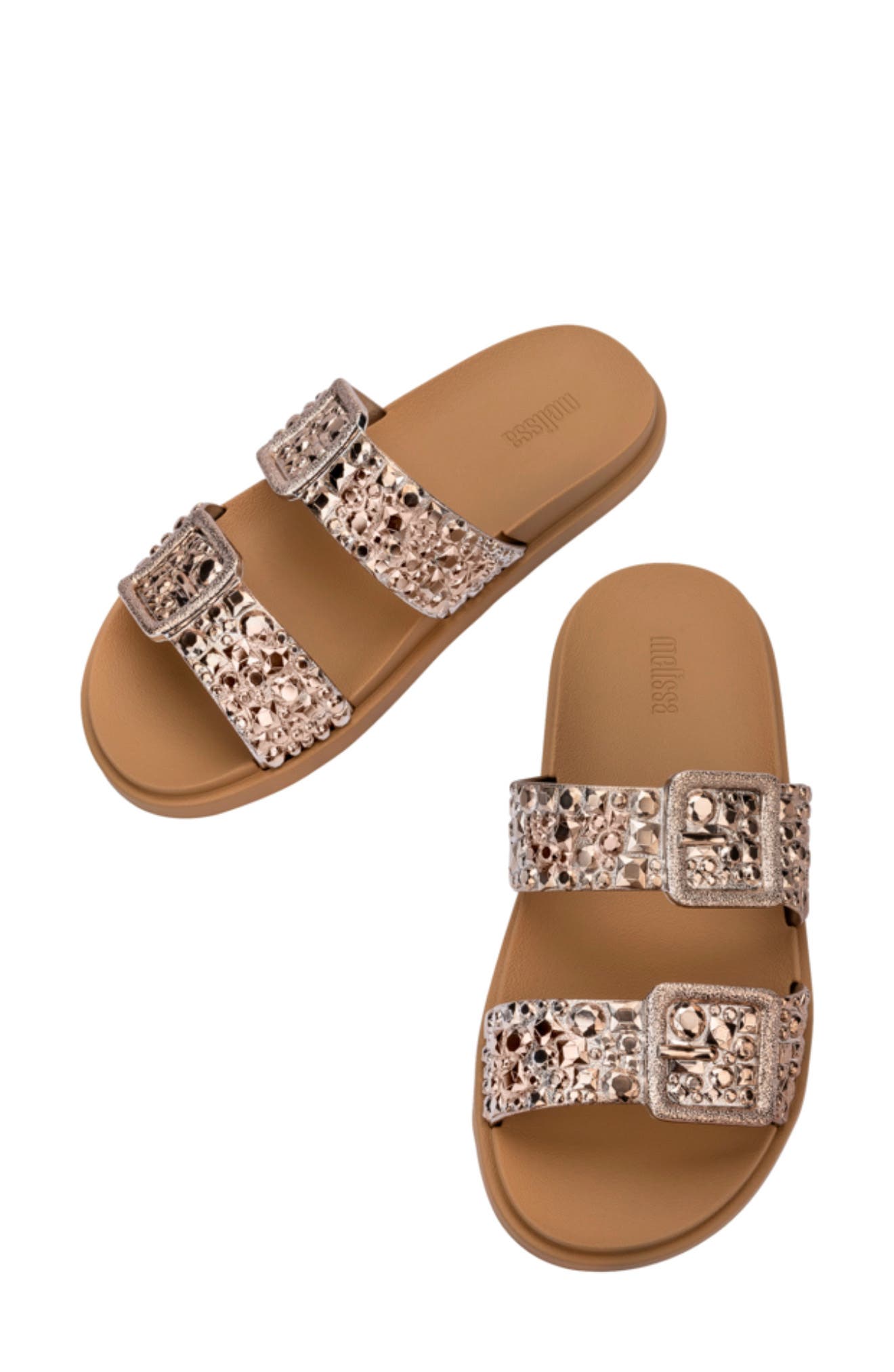 Melissa Lust Slide Sandal, Alternate, color, Beige/ Bronze