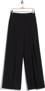 Theory Wide Leg Pleated Wool Blend Trousers