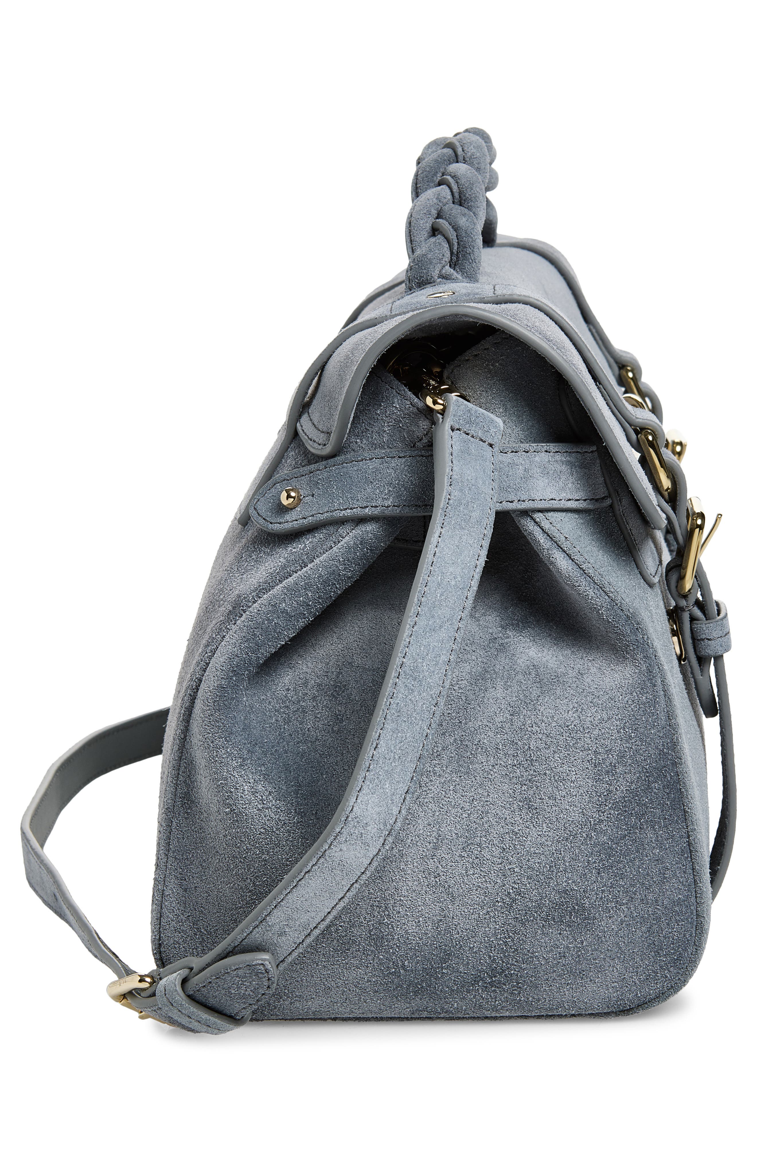 Alexa Suede Satchel, Alternate, color, FOGGY GREY