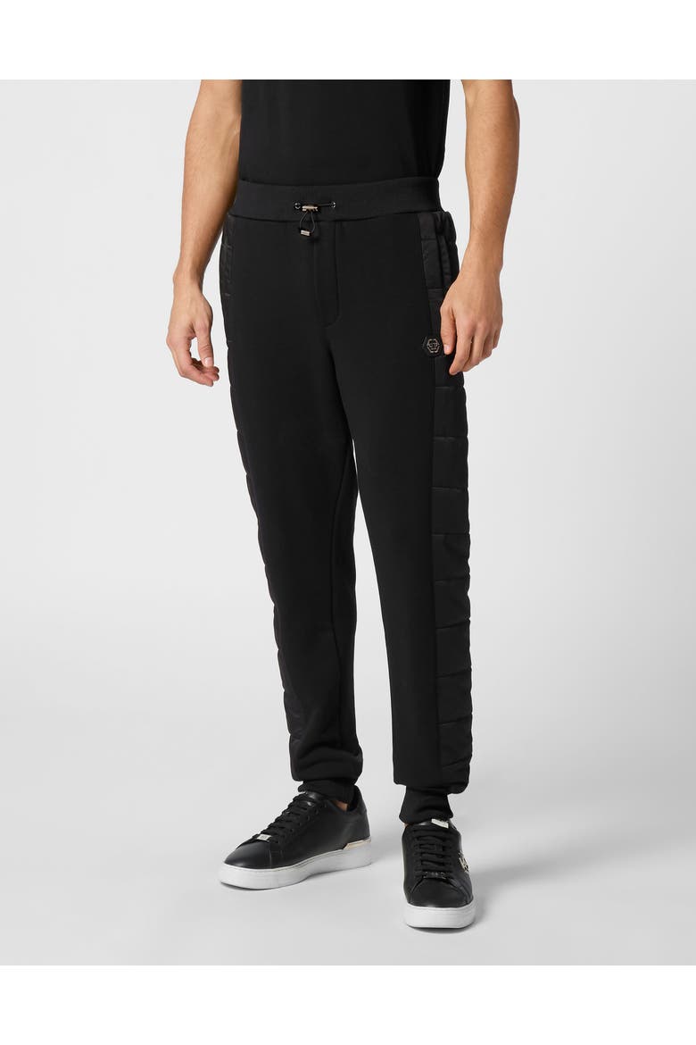 Puffered Jogging Pants Men, Main, color, black