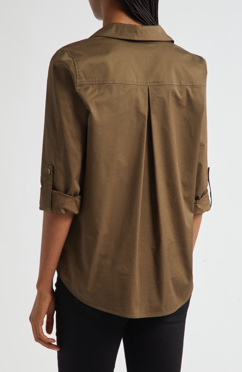 L'AGENCE Pearson Woven Military Shirt, Alternate, color, Pine