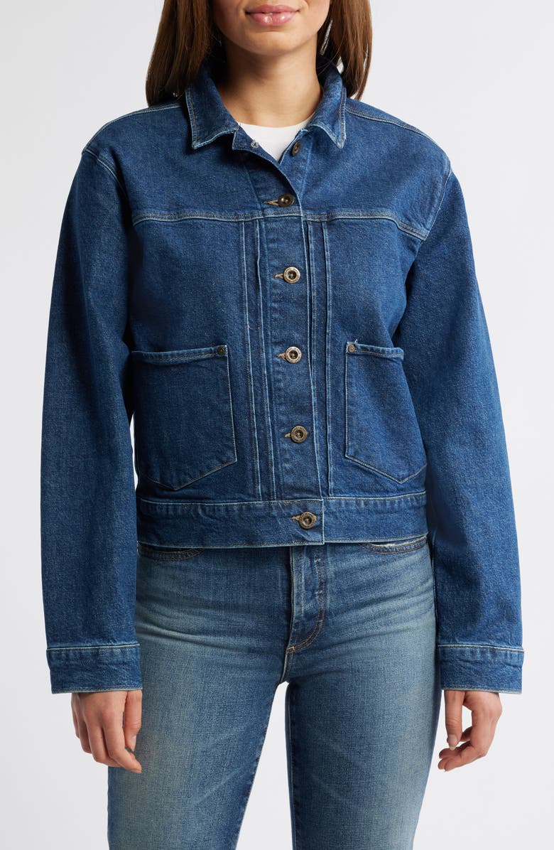 Mavi Jeans Laurel Denim Jacket, Alternate, color, Dark Blue Denim