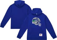 Mitchell & Ness Men's Mitchell & Ness College Navy Seattle Seahawks Helmet Logo Vintage Pullover Hoodie