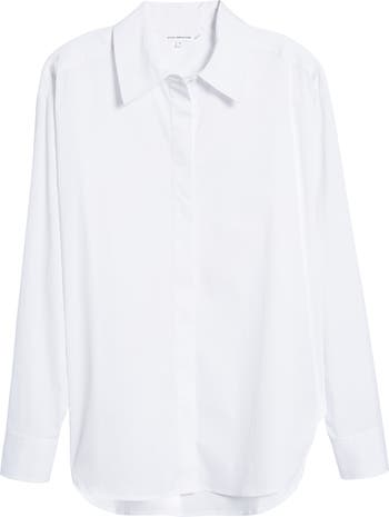 Gender Inclusive Stretch Cotton Blend Button-Up Shirt