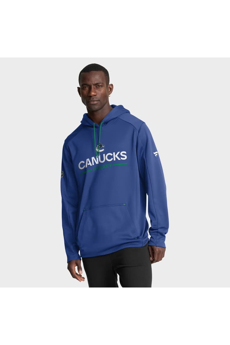 Men's Fanatics Blue Vancouver Canucks Authentic Pro Rink Hoodie, Main, color, Blue
