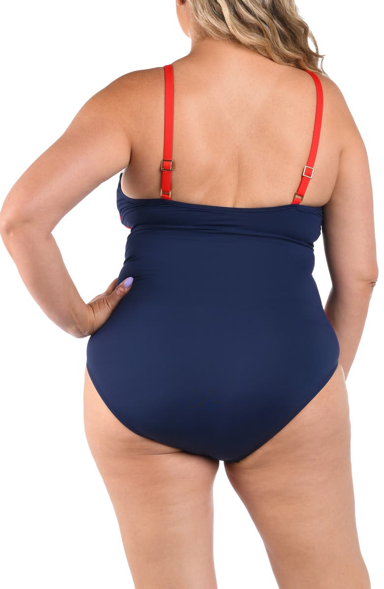 La Blanca Americana One-Piece Swimsuit, Alternate, color, Blue Multi