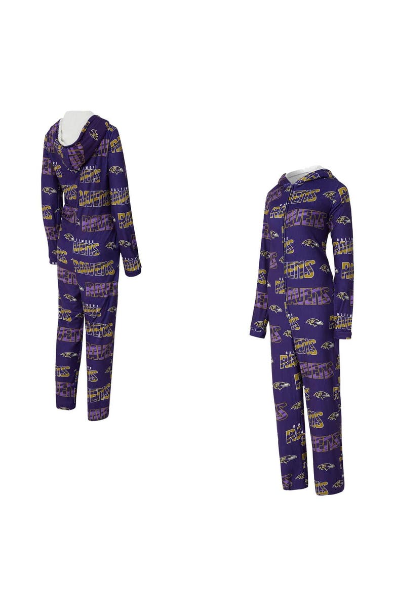 CONCEPTS SPORT Women's Concepts Sport  Purple Baltimore Ravens Roadway Allover Print Microfleece Full-Zip Union Suit, Main, color, 