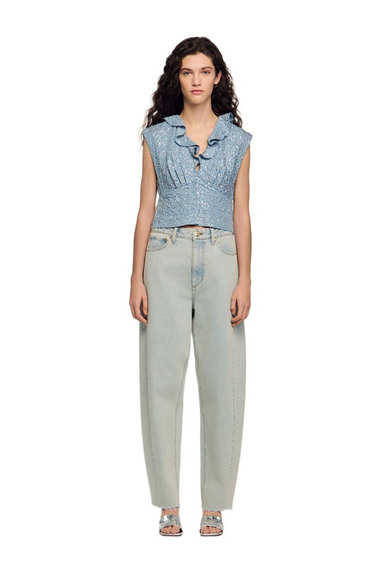 Sequin top, Alternate, color, Blue