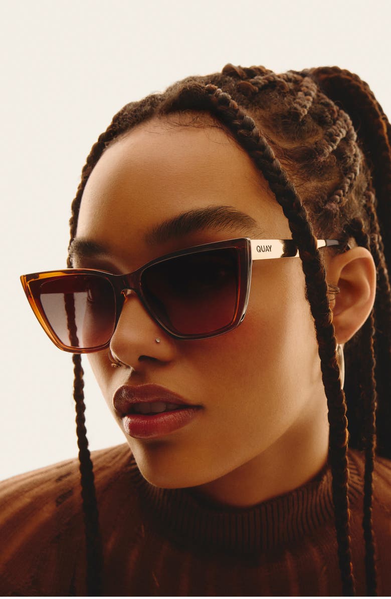 QUAY Call The Shots 59mm Cat Eye Sunglasses, Alternate, color, Coffee/ Brown Fawn