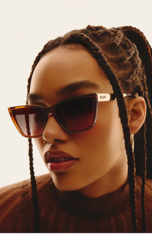 Quay Call The Shots 59mm Cat Eye Sunglasses In Coffee/brown Fawn