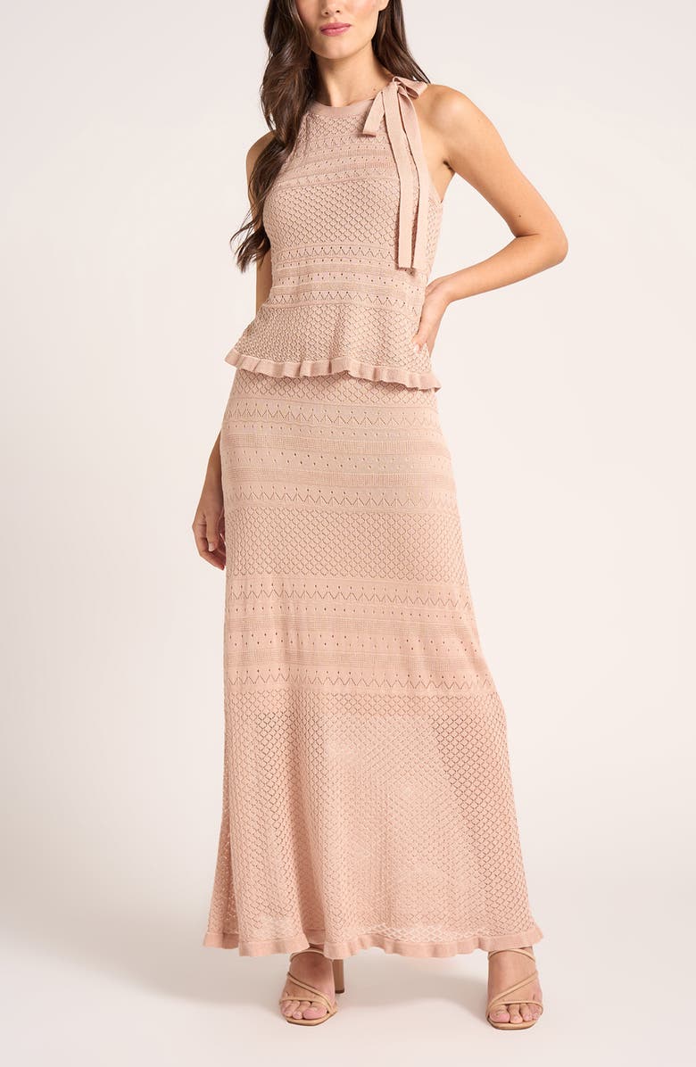 matty m. Mae Tie Neck Pointelle Sweater Vest, Alternate, color, 