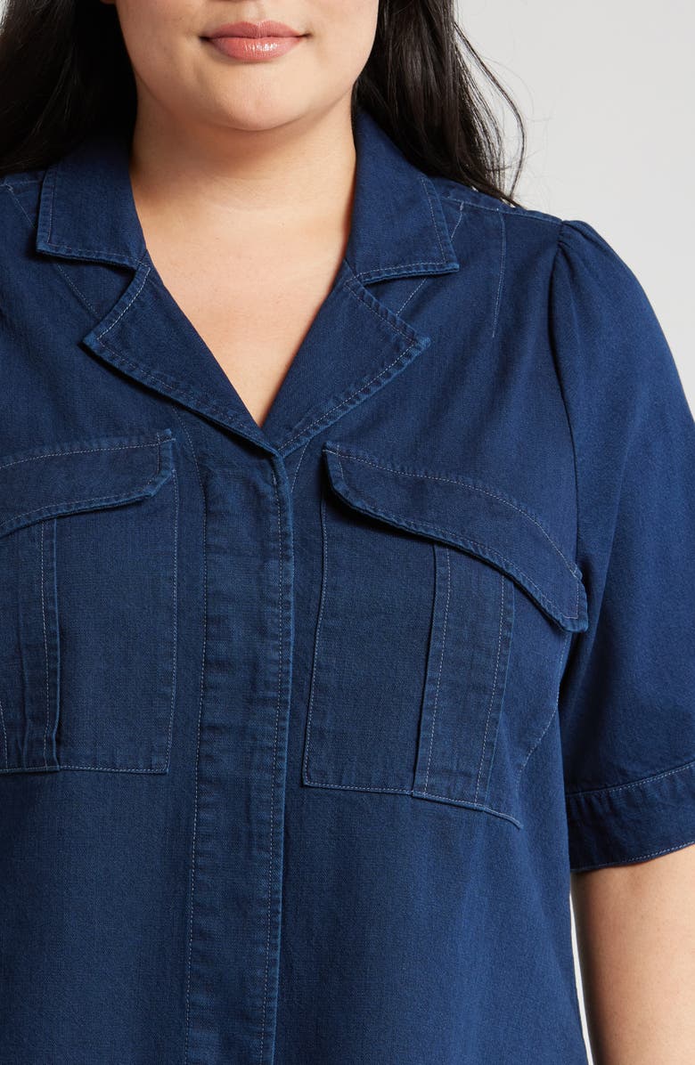 Wit & Wisdom Denim Camp Shirt, Alternate, color, 