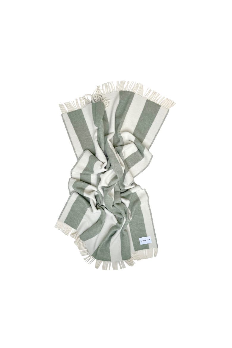 Rough Stripe Blanket, Alternate, color, Medium Green